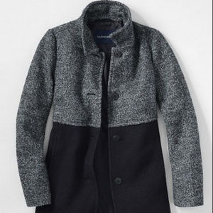 Lands End Women's Melange Boiled Wool Coat size 12